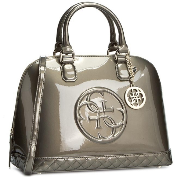 Guess Handbags - GUESS Amy Shine Genuine Patent Leather satchel dome bag NWOT